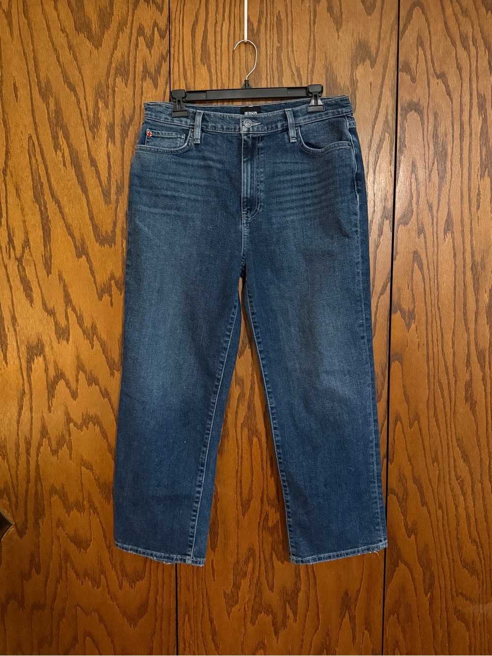 Hudson Noa Mid Rise Straight Crop Jeans Dark Wash Size 31